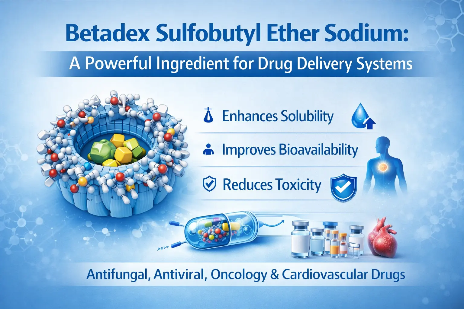 Betadex Sulfobutyl Ether Sodium : un ingrédient puissant pour les systèmes d'administration de médicaments