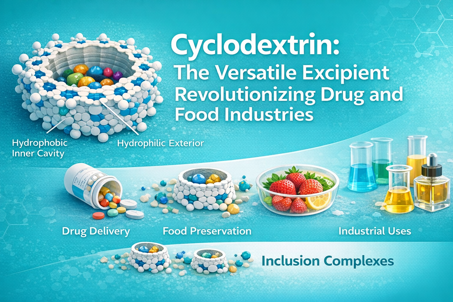 Cyclodextrine : l'excipient polyvalent qui révolutionne les industries pharmaceutique et alimentaire
